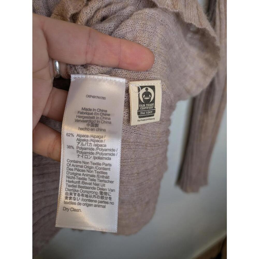 Madewell Ribbed Henley Alpaca‑Blend Knit Sweater Oatmeal Women’s Size XL - Picture 4 of 5